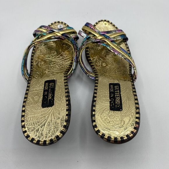 Mussi Sandalia Colombian Multicolor Metallic Slip-On Sandals Women's Size 6 - Picture 7 of 7
